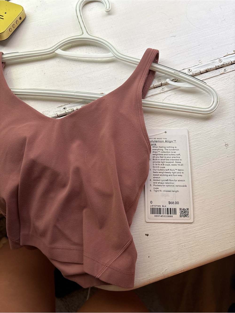 lululemon athletica dusty rose mauve tank top